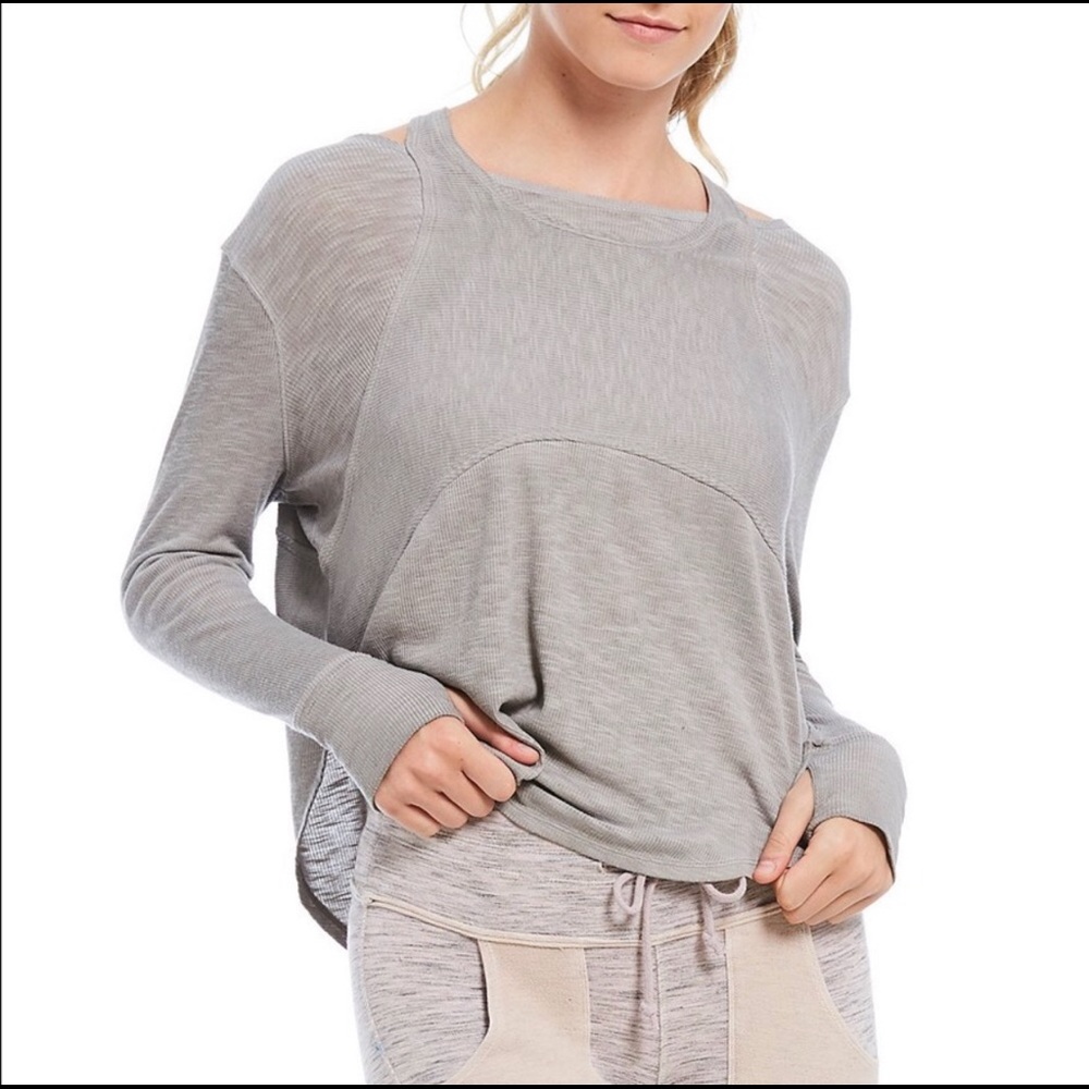 Free People Movement Zenith Tee Grey Workout Shirt